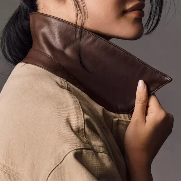 PILCRO x ANTHROPOLOGIE Faux Leather Collar Barn Jacket - Picture 2 of 12